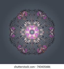 Winter snow December season. Vector illustration. Snowflakes icon in doodle sketch lines.