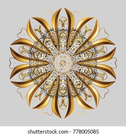 Winter snow December season. Vector illustration. Snowflakes icon in doodle sketch lines.
