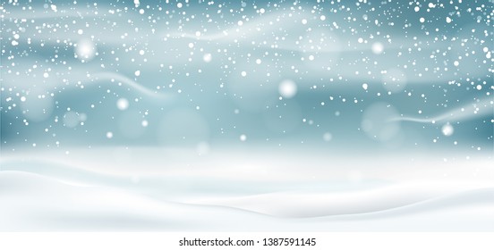 Winter snow effect. Realistic snow on transparency background. Snowfall. Vector
