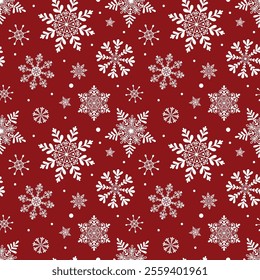 Winter Schneeflocke Linie Hintergrund. Konzept für Weihnachtspapier. Nahtloses Vektormuster.