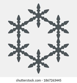 Winter snow flake frame quality vector illustration cut