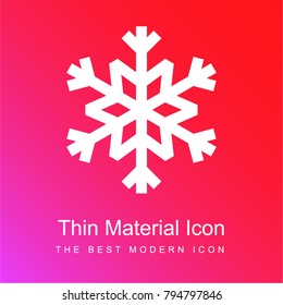 Winter Snow Flake red and pink gradient material white icon minimal design