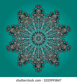 Winter Snow Flakes Doodles. Hand Drawn Christmas Vector illustration. New Year Decorative Snowflakes Background.