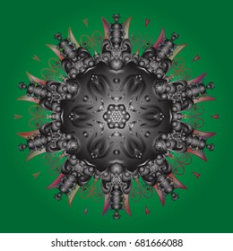 Winter Snow Flakes Doodles. Hand Drawn Christmas Vector illustration. New Year Decorative Snowflakes Background.