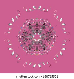 Winter Snow Flakes Doodles. Hand Drawn Christmas Vector illustration. 