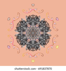 Winter Snow Flakes Doodles. Hand Drawn Christmas Vector illustration. New Year Decorative Snowflakes Background.