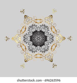 Winter Snow Flakes Doodles. Hand Drawn Christmas Vector illustration. New Year Decorative Snowflakes Background.