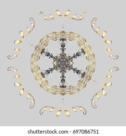 Winter Snow Flakes Doodles. Hand Drawn Christmas Vector illustration. New Year Decorative Snowflakes Background.
