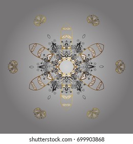 Winter Snow Flakes Doodles. Hand Drawn Christmas Vector illustration. New Year Decorative Snowflakes Background.