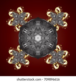Winter Snow Flakes Doodles. Hand Drawn Christmas Vector illustration. New Year Decorative Snowflakes Background.