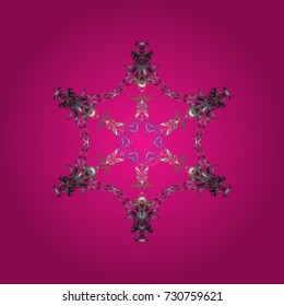 Winter Snow Flakes Doodles. Hand Drawn Christmas Vector illustration. New Year Decorative Snowflakes Background.