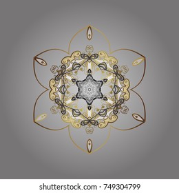 Winter Snow Flakes Doodles. Hand Drawn Christmas Vector illustration. New Year Decorative Snowflakes Background.