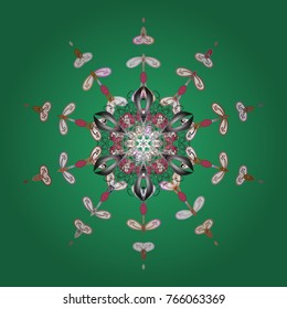 Winter Snow Flakes Doodles. Hand Drawn Christmas Vector illustration. New Year Decorative Snowflakes Background.