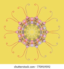Winter Snow Flakes Doodles. Hand Drawn Christmas Vector illustration. New Year Decorative Snowflakes Background.