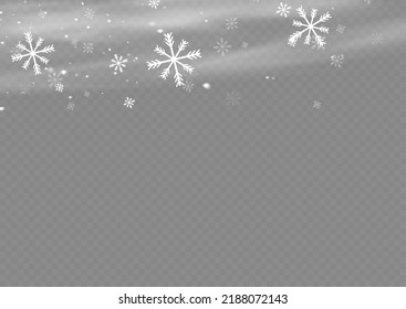 winter and snow with fog. wind and fog. Snow and wind on a transparent background. White gradient decorative element.vector illustration. 