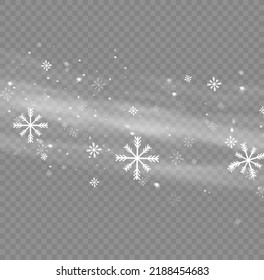 winter and snow with fog. wind and fog. Snow and wind on a transparent background. White gradient decorative element.vector illustration. 