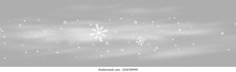 Invierno y nieve con niebla. viento y niebla. Nieve y viento sobre un fondo transparente. Elemento decorativo de gradiente blanco.ilustración vectorial.