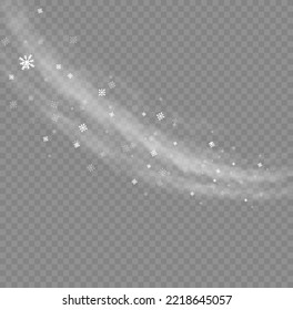 winter and snow with fog. wind and fog. Snow and wind on a transparent background. White gradient decorative element.vector illustration.