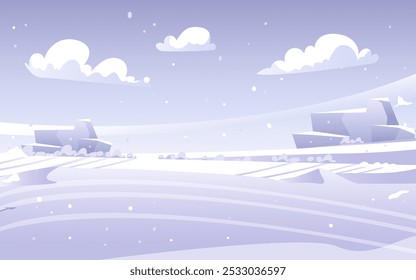 Winter snow forest mountain landscape background concept. Vector graphic design illustration element