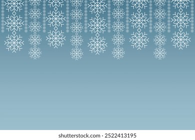 Marco de nieve de invierno. Navidades Frontera de copos de nieve. Marco nevado de fondo congelado