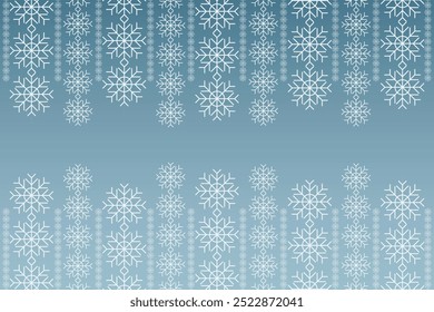 Winter snow frame. Christmas Snowflakes border. Snowy frame frozen background