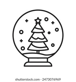 Winter Snow Globe Icon Perfect for Seasonal and Holiday Designs