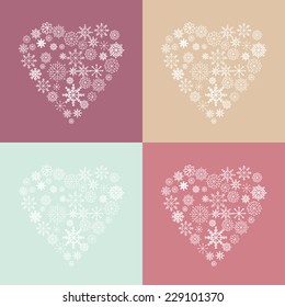 winter snow hearts
