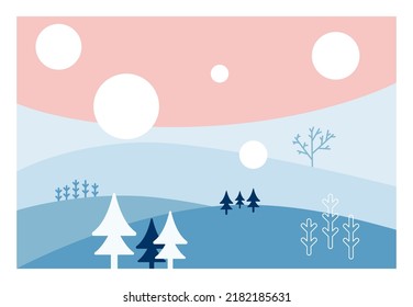 Winter snow hill background illustration material