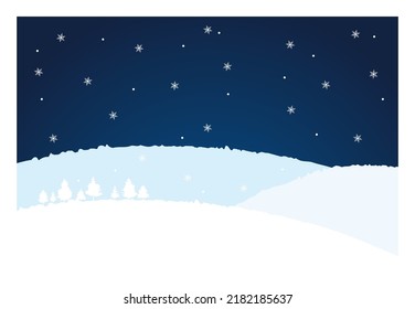 Winter snow hill background illustration material