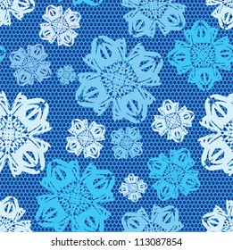 Winter snow lacy seamless pattern. Vector illustration.