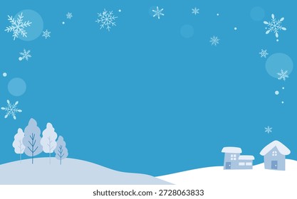 Plano de fundo do quadro da ilustração da paisagem da neve de inverno