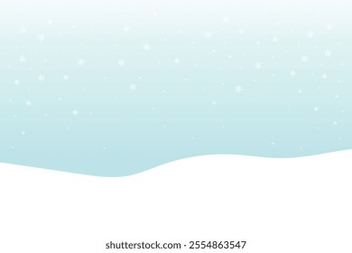 winter snow landscape, snowy flat vector background