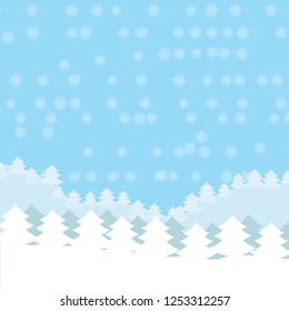 winter snow landscape, vector background