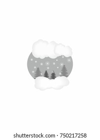 Winter snow logo on white background