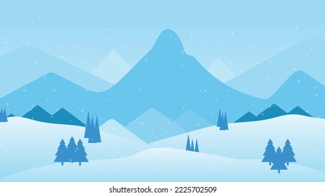 Winter snow merry christmas season at the mountain hill sunlight illustration