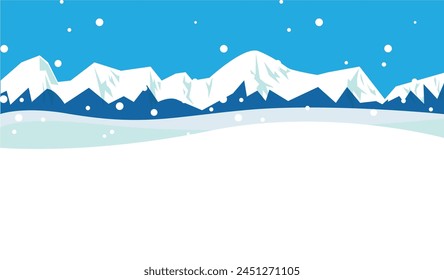 Winter snow mountain illustration background material