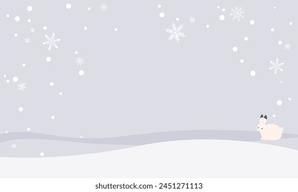 Winter snow mountain illustration background material