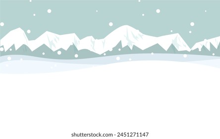 Winter snow mountain illustration background material