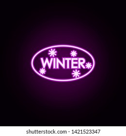winter snow neon icon. Elements of winter set. Simple icon for websites, web design, mobile app, info graphics