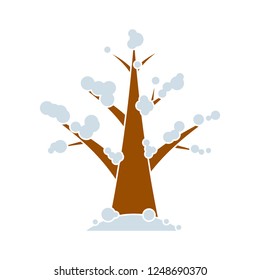 winter snow oak tree icon
