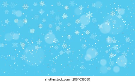 Winter snow on blue sky vector illustration