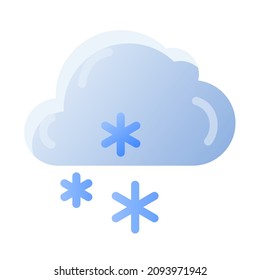 winter snow rain cloud single isolated icon with smooth style