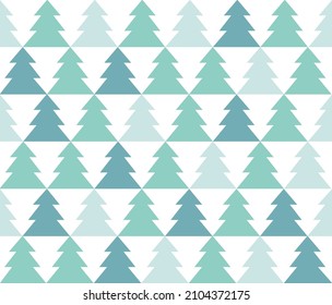 Winter snow seamless pattern. Christmas holiday snowflakes and New Year Tree decorative background. Winter holiday backdrop.