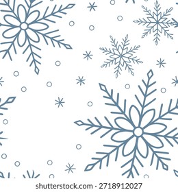 Patrón sin fisuras de nieve de invierno con copos de nieve ligeros delicados y texturas escarchadas para un concepto de diseño de invierno minimalista como patrón de nieve de invierno minimalista con copos de nieve delicados y texturas escarchadas para un aspecto simple y limpio en Foto de archivo Concepto y espacio vacío en el lado izquierdo, sin texto --ar 7:2 --tile