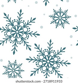 Neve de inverno padrão sem costura com cristais de gelo espumante flocos de neve macios e padrões gelados para um mágico inverno olhar conceito como Magical inverno neve padrão com cristais de gelo espumante e padrões gelados para um encantador inverno estética no Photo Stock Concept e espaço vazio no lado esquerdo, sem texto —ar 7:2 —tile
