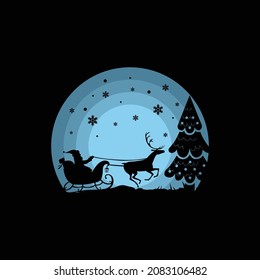 Winter snow silhouette vector illustration logo design