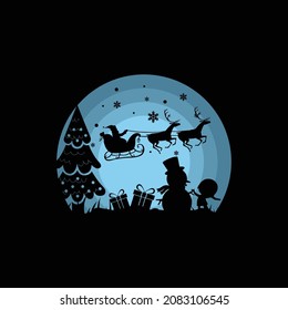 Winter snow silhouette vector illustration logo design