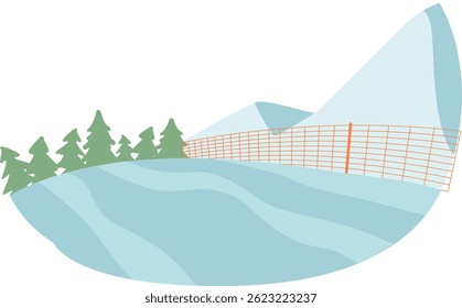 Winter snow slope vector illustration