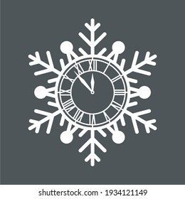 Recorte vectorial de calidad del reloj de nieve de invierno