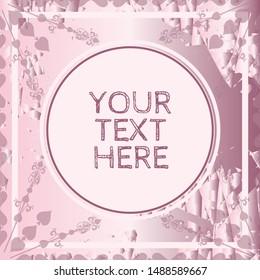 Winter snow, snowflake pastel background in soft metallic pink
